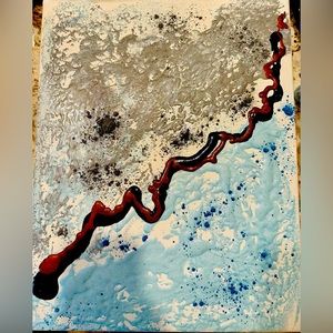 Acrylic abstract beach